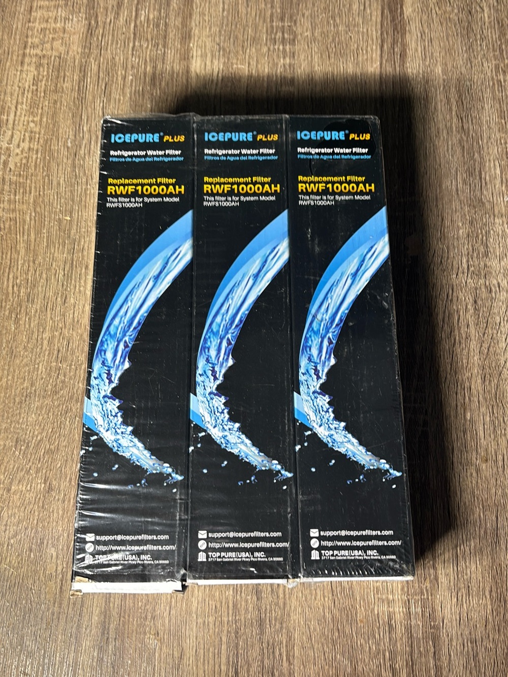 3pk Lot IcePure Plus Replacement Refrigerator Water Filter RWF1000AH New